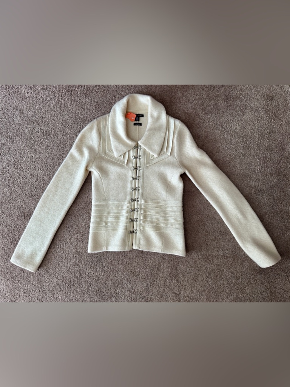 Tommy Hilfiger Cream Cashmere Knit Cardigan